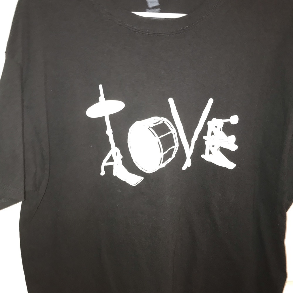 LOVE T-shirt spelled with DRUMS